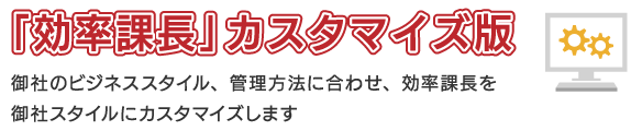 「効率課長」カスタマイズ版　御社のビジネススタイル、管理方法に合わせ、効率課長を御社スタイルにカスタマイズします